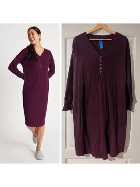 Kit and Ace | Dawn Waffle Lounge Dress In Purple